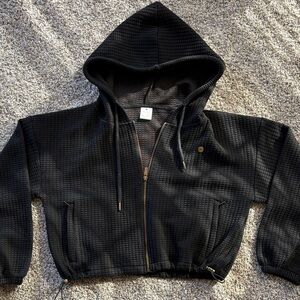 Love Fitness Black Hooded Zip-Up Jacket